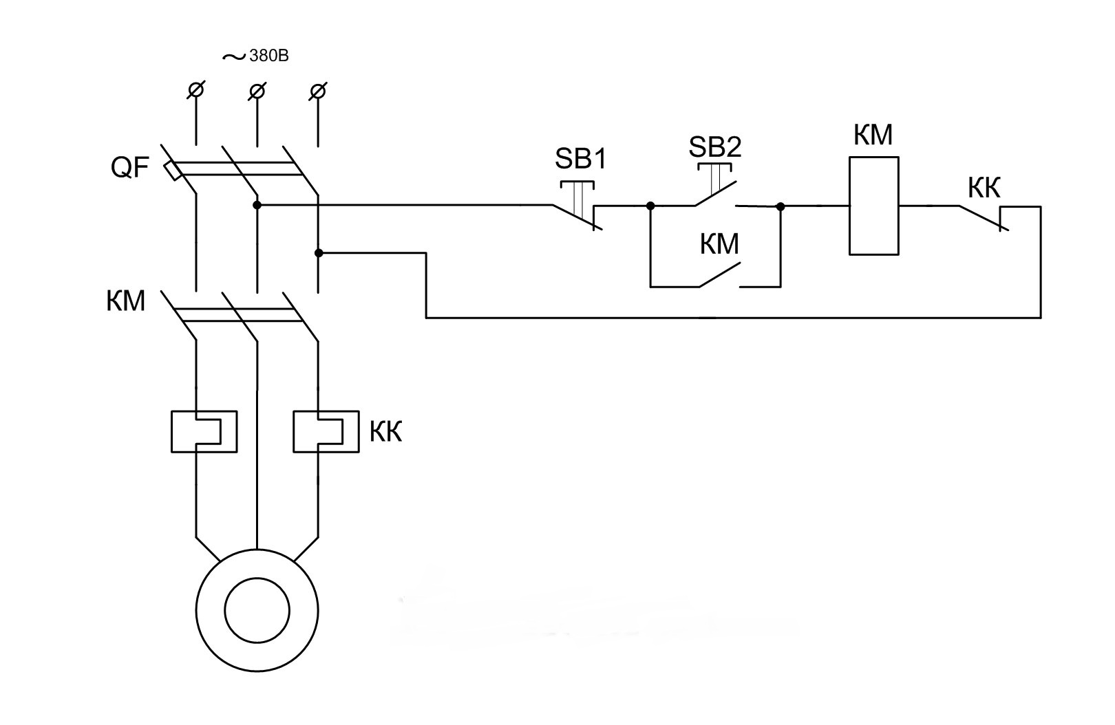 Магнитный пускатель схема. Схема нереверсивного управления асинхронным электродвигателем. Нереверсивная схема управления асинхронным двигателем. Нереверсивная схема асинхронного двигателя. Схема пуска электродвигателя 220в.